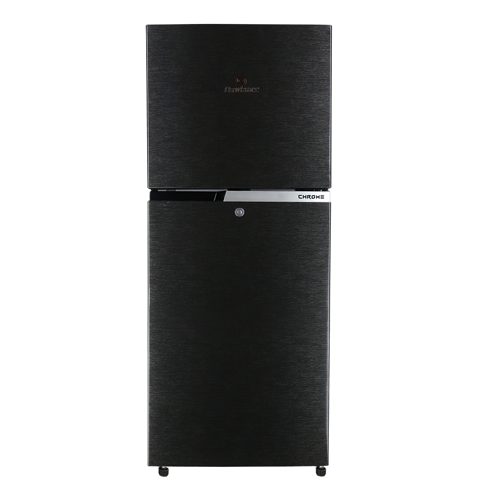 REF 9173 CHROME HAIRLINE BLACK Double Door Refrigerator [Brand Dawlance] For order please WhatsApp size:M