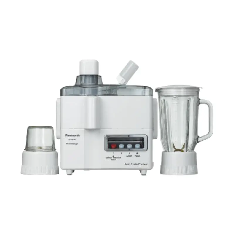 Panasonic Juicer MJ-176P 3 IN 1 Juicer Blender Clear Glass Container Stainless Steel Spinner Steel Blades Easy Operation Big Button [Brand Panasonic]